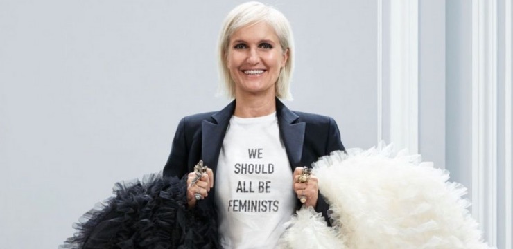 Maria Grazia Chiuri in a white t-shirt explains rather well the female empowerment concept 